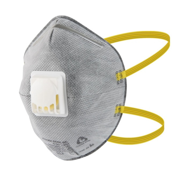 JM-8626 Mircon Полумаска противоаэрозольная с клапаном, с угольным слоем, чашеобразная, класс защиты FFP2 NR D, в упаковке 10 шт