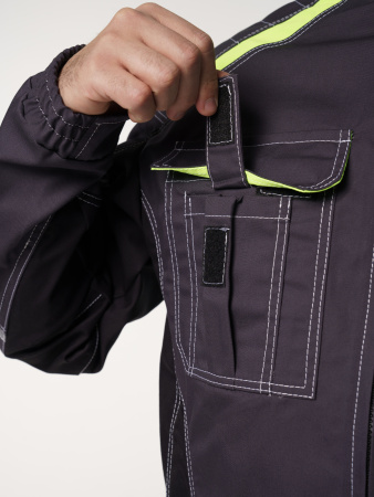 Куртка рабочая мужская №116 серый, черный, лимонный