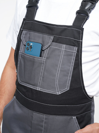 Полукомбинезон рабочий мужской №116 серый с черный, СОП, ткань Rodos