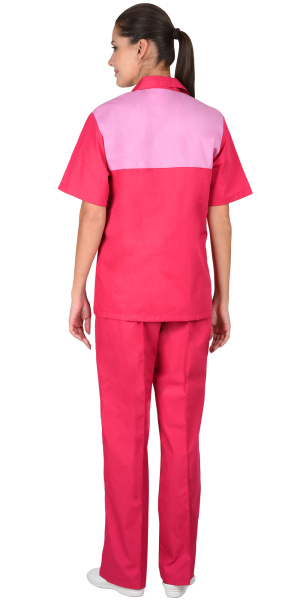 Костюм "Лотос" женский: куртка, брюки сливовый с тепло-розовым (ЧЗ)