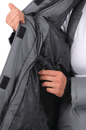 Костюм ГАЛАКТИКА зимний, серый-бирюза, женский (Куртка+брюки) Кос 487 (ЧЗ)