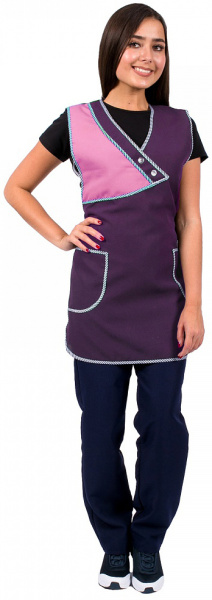 Фартук Уголок (тк.Габардин), баклажановый/брусничный