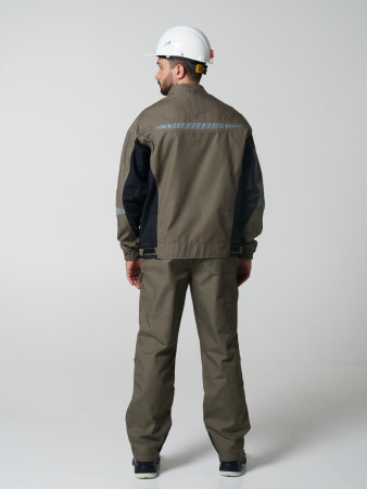 Полукомбинезон рабочий мужской №116 хаки, черный, СОП, ткань Канвас