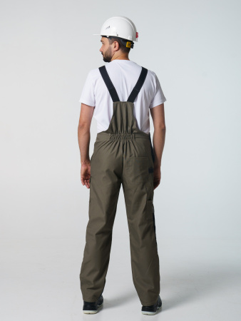Полукомбинезон рабочий мужской №116 хаки, черный, СОП, ткань Канвас