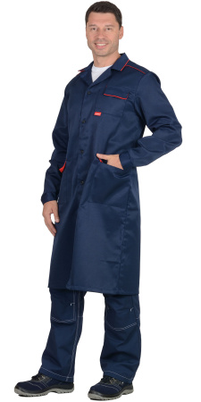 Халат "ТЕХНИК" мужской тёмно-синий с красным