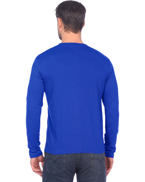 Футболка длинные рукава васильковая 160г/м2, (М-63)