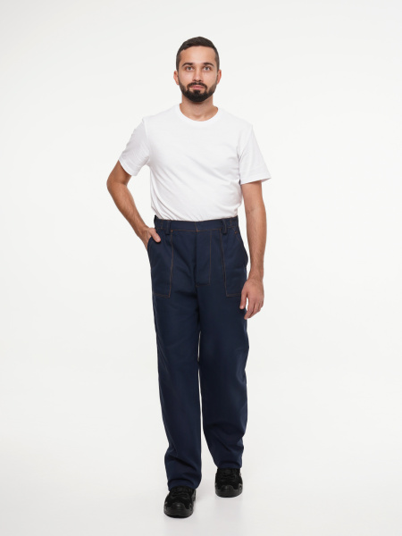 Костюм рабочий мужской №103 (куртка, брюки) тёмно-синий (ЧЗ)