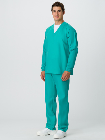 Мужской костюм ХАССП-База (ткань ТиСи, 120), бирюзовый (ЧЗ)