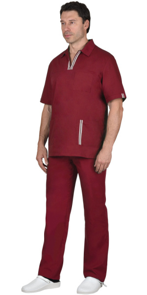 Костюм "ВИКТОР" мужской: куртка, брюки, бордовый (ЧЗ)