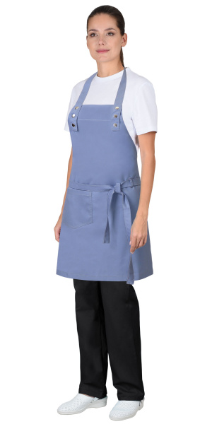 Фартук "СИРИУС-БАРИСТА" серо-голубой (ЧЗ)