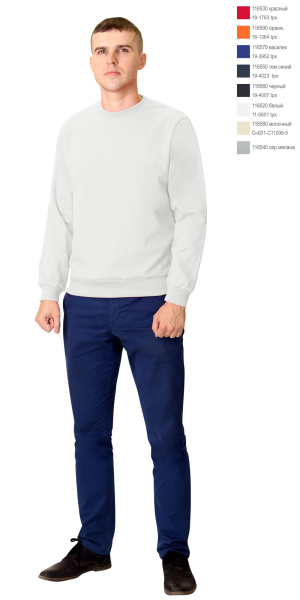 Толстовка-футер дл. рукава белая, рукав с манжетом, пл.240 г/кв.м