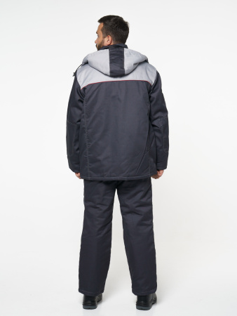 Костюм "Фаворит" зимний: куртка дл., брюки тёмно-серый с серым