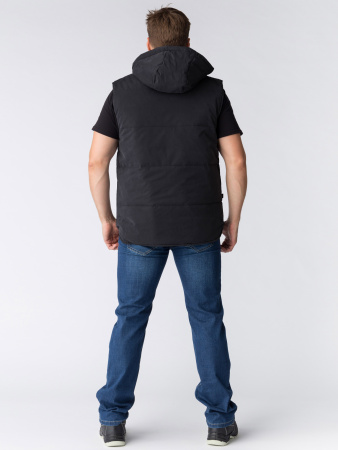 Жилет утепленный с капюшоном Респект (тк.Таслан), черный (ЧЗ)