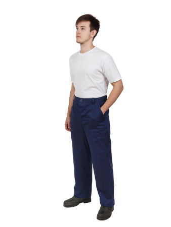 Костюм "Комфорт", с брюками т/синий-вас (тк. саржа) (ЧЗ)