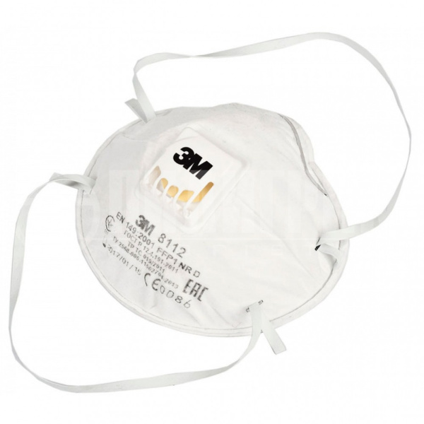 Полумаска фильтрующая противоаэрозольная 3М 8112 с клапоном, FFP1 (4 ПДК)