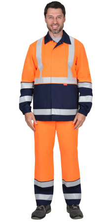 Куртка "Терминал-3-РОСС" оранжевая с т.синим (ЧЗ)