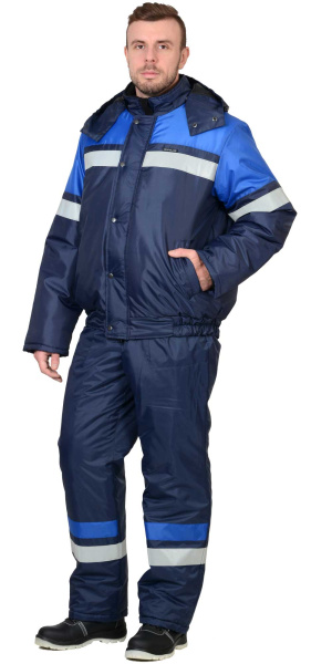 Костюм "Орбита" зимний: куртка кор.,п/комб. синий с васильковым и СОП (ЧЗ)