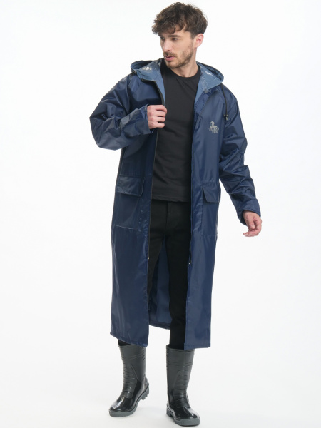 Плащ влагозащитный Тайфун (Нейлон/ПВХ,200), т.синий (СИЗ маркет)