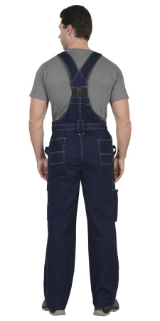 Полукомбинезон "Премиум плюс" (100% узбекская саржа) синий с серым (ЧЗ) Распродажа