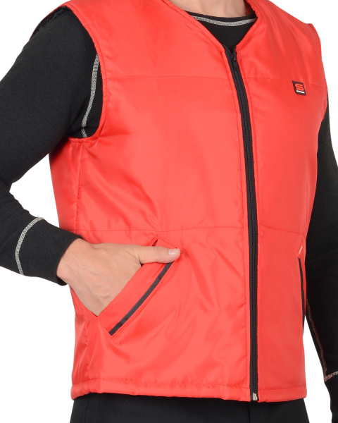 Жилет "КАССИР" утеплённый, красный  (ЧЗ)