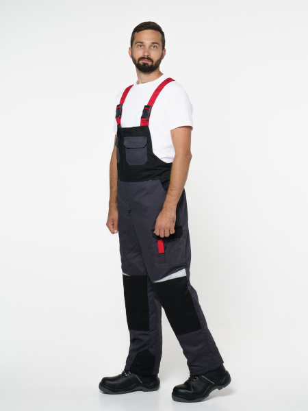 Костюм "Фаворит-Мега": зимний куртка дл.,п/к. т-серый с чер. и красн. и СОП