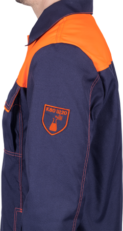 Костюм ХИМОС противокислотный, куртка, брюки, берет, темно-синий/оранжевый