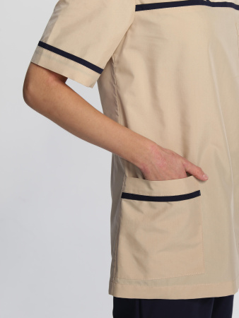 Костюм женский Ирис (тк.ТиСи), бежевый/т.синий