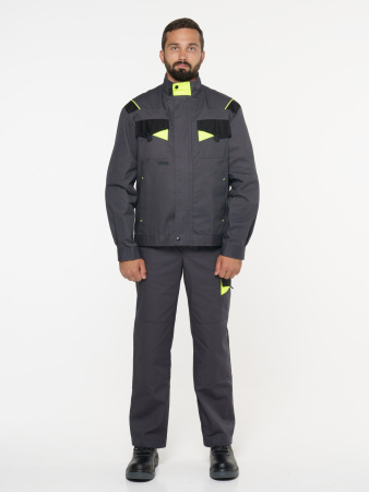 Полукомбинезон "ХОВАРД" :  темно-серый с черной и лимонной отд. (ЧЗ)
