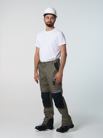 Брюки рабочие мужские №116 хаки, черный ткань Канвас СОП