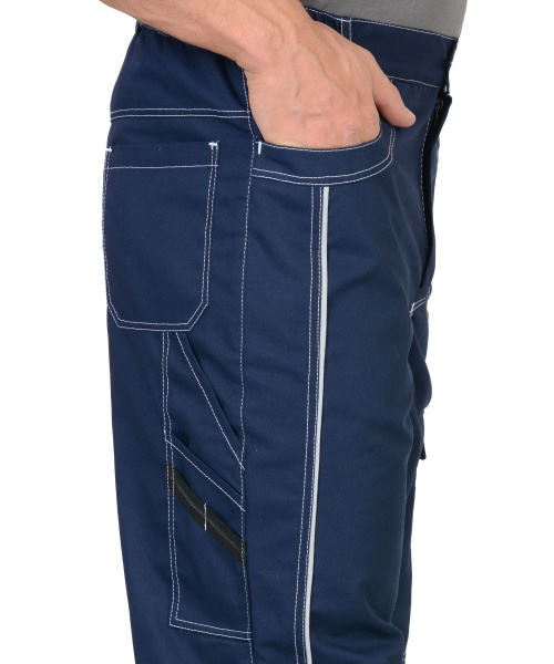 Брюки "Престиж" цв.синий, тк.Rodos (245гр.кв.м)