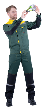 Костюм КМ-10 ЛЮКС летний, зеленый-желтый (Куртка+полукомбинезон) (ЧЗ)